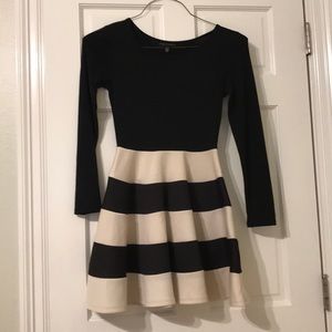 Vintage City Triangles Black and Creme Dress